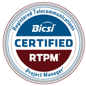 A bicsi certified rtpm project manager badge