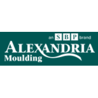Alexandria Moulding logo on dark green background with SBP brand text