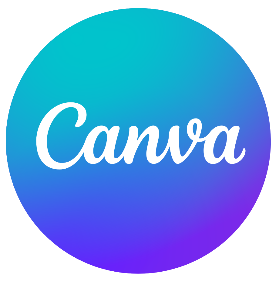 Canva logo: white cursive
