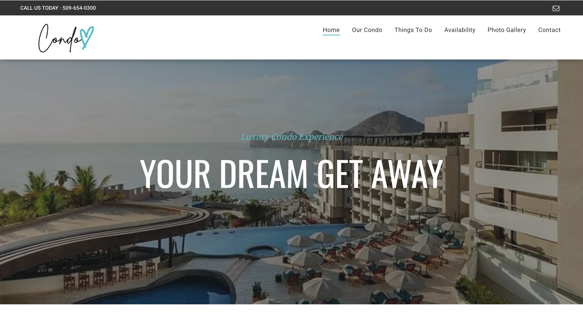 A screenshot of a website that says `` your dream get away ''.
