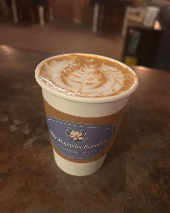 A cup of coffee from the magnolia roast co.