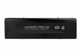 Black Laundry Pro 30 wireless transfer receiver box with small logos on a white background