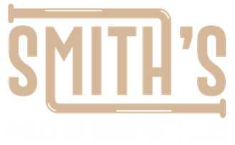 The logo for smith 's is a brown logo with a pipe in the middle.