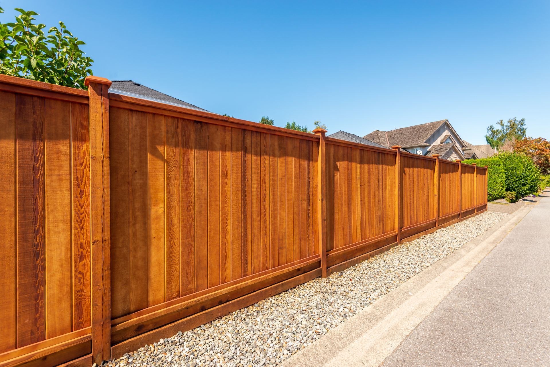 Brown wooden fence.
