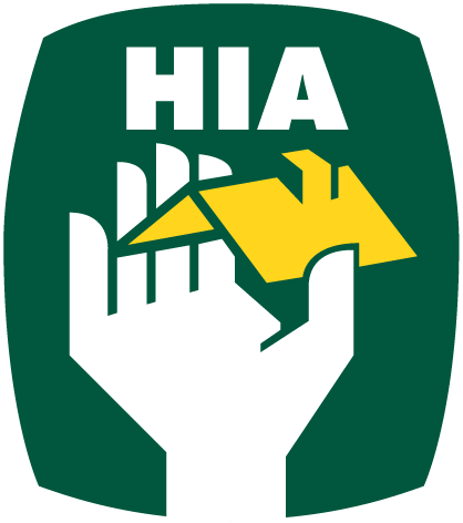 Green logo: White hand holding a yellow house shape.