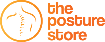 A logo for think posture with a silhouette of a person 's back and spine.