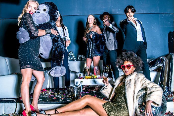 fashion show with a photo booth