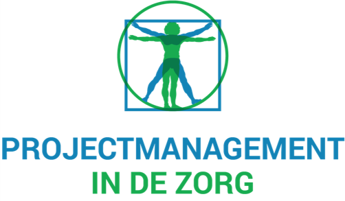 Logo: green/blue Vitruvian Man inside square and circle,