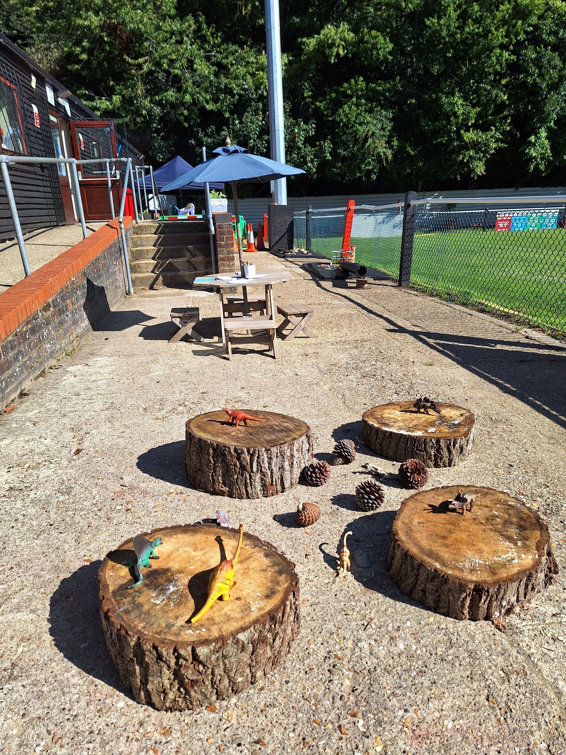 Outdoor play area at Pendley Day Nursery