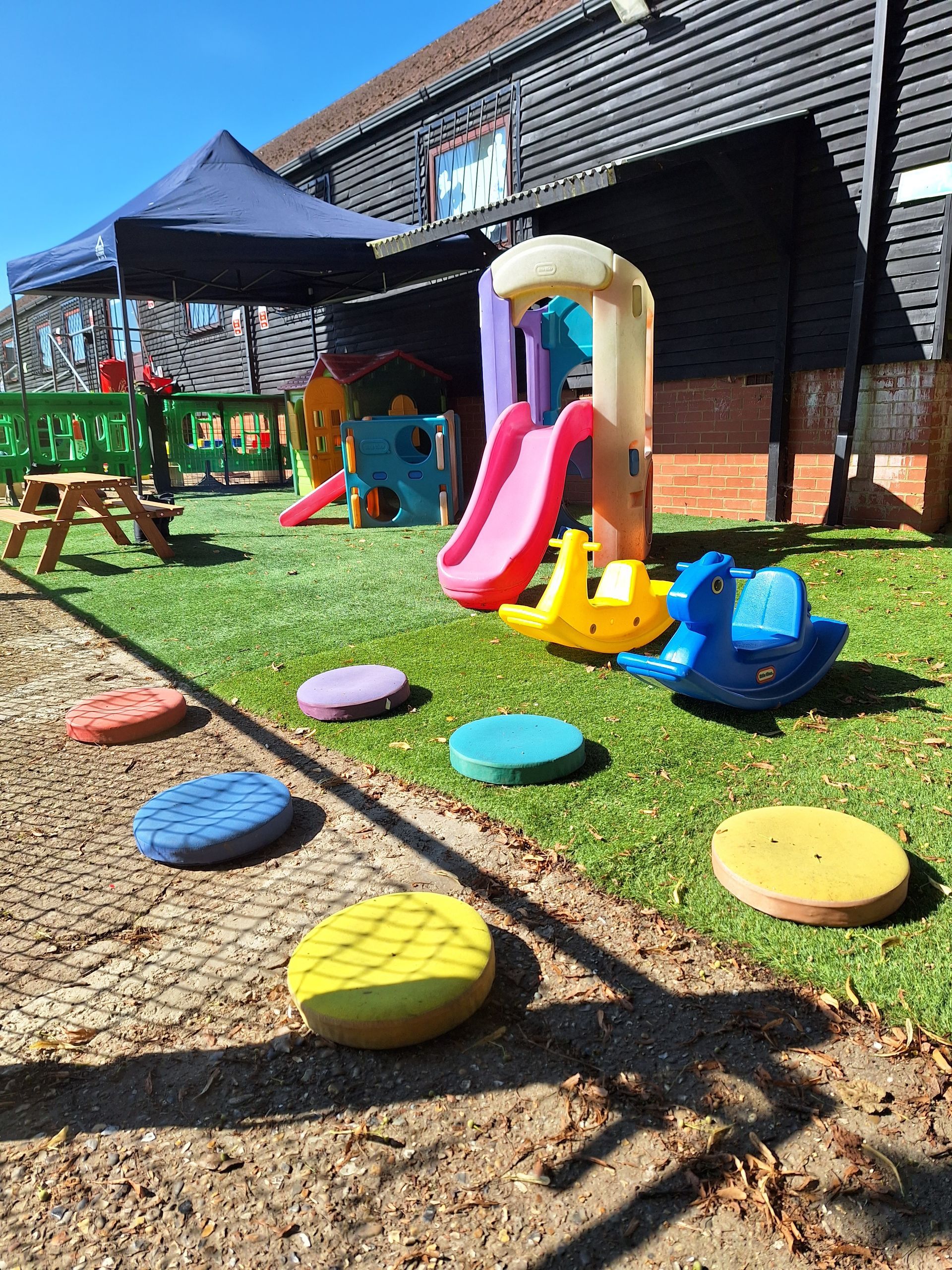 Outdoor play area at Pendley Day Nursery