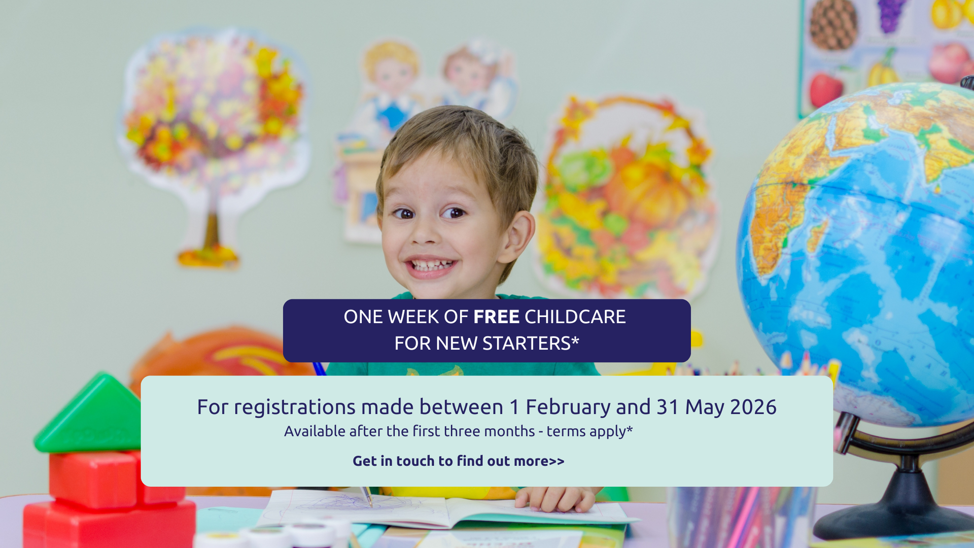 One wee free childcare promotional image