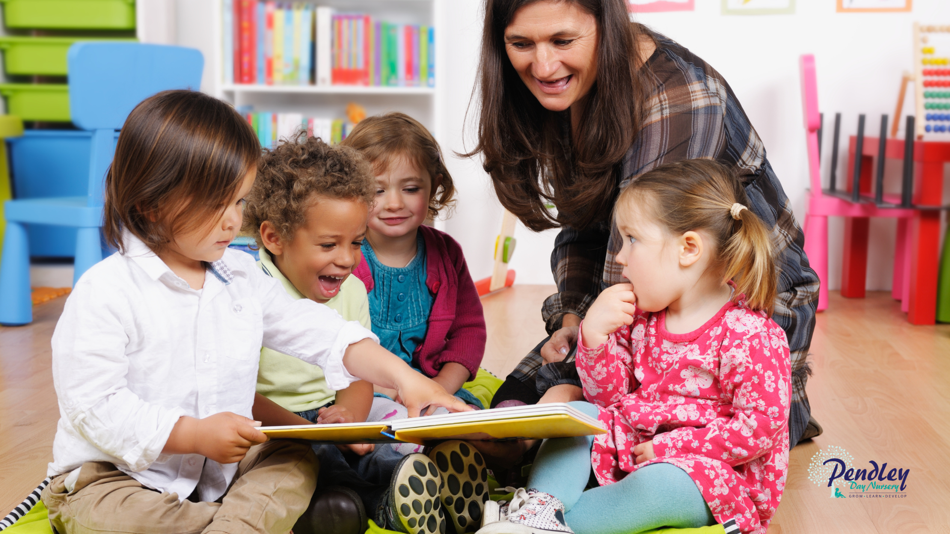 Adult reading to nursery children for World Book Day Blog Pendley Day Nursery February 2026