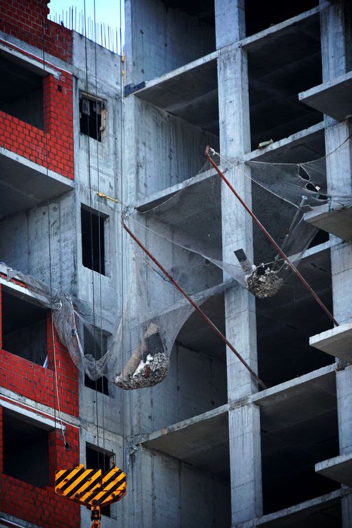 reti di sicurezza con depositi di materiale