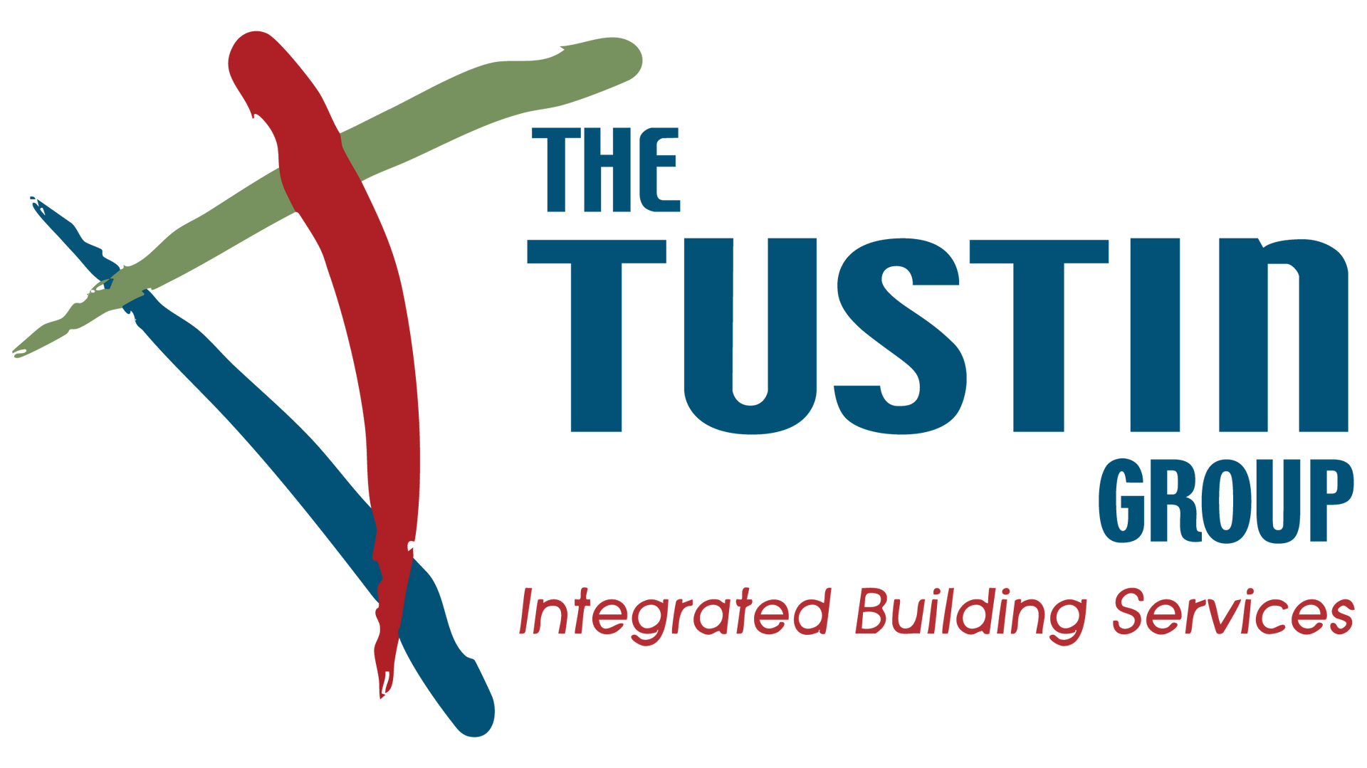 The Tustin Group logo: blue, red, and green intersecting lines with navy text