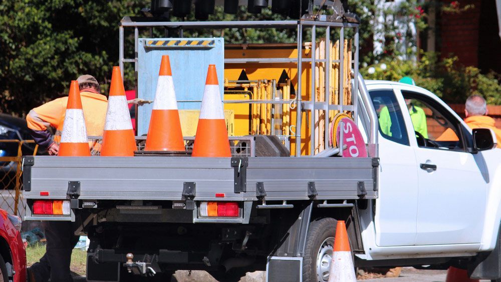 A Ute Truck is Parked on the Side of the Road — Hastings Valley Powdercoaters in Harrington, NSW