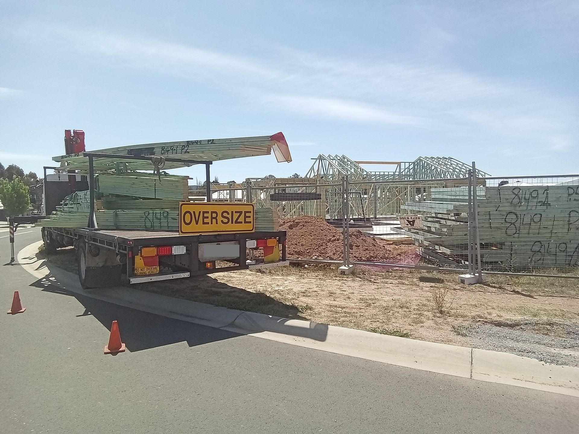 Prefabricated timber framing on site in Southern Tablelands bushfire risk zone Goulburn