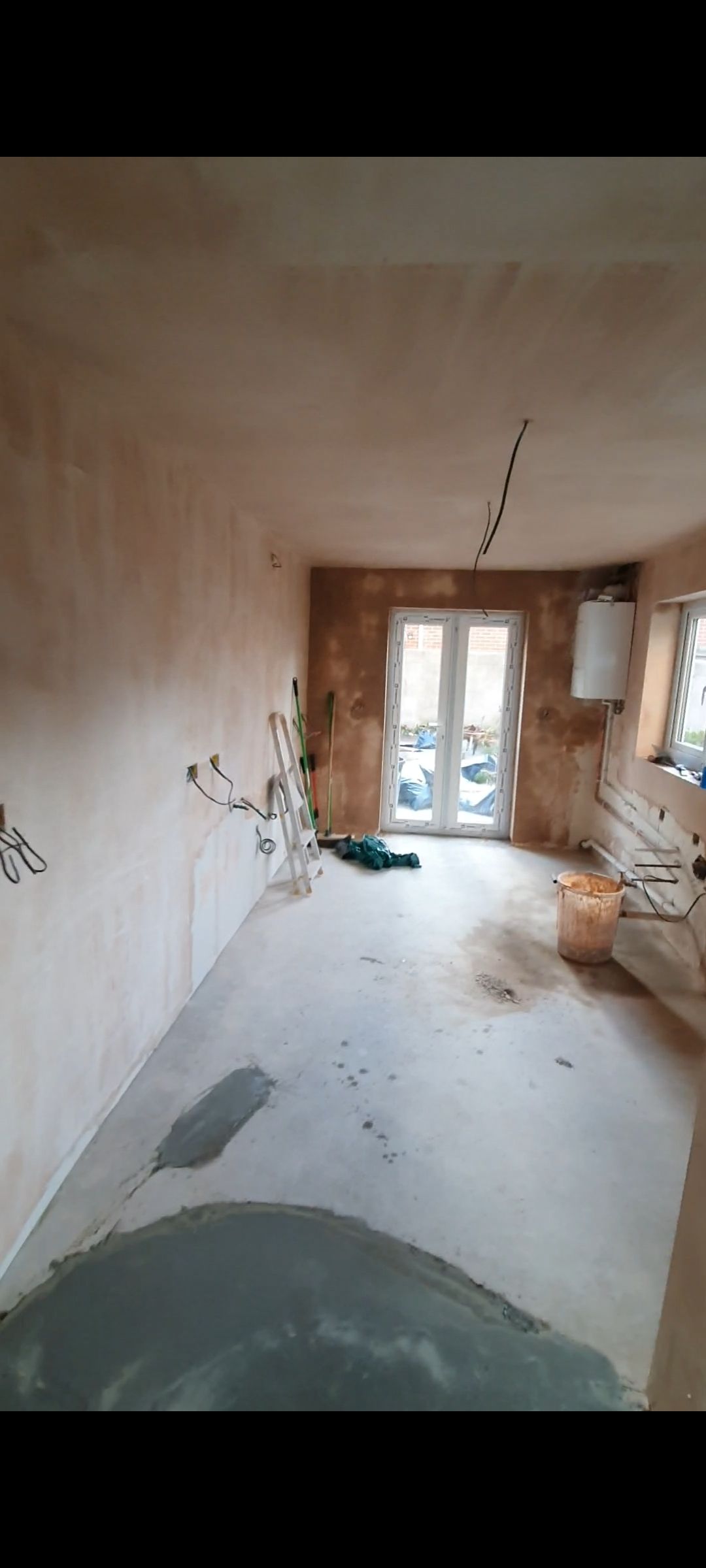 House renovations new kitchen electrics rewire, new plumbing, fresh plaster and new patio doors installation