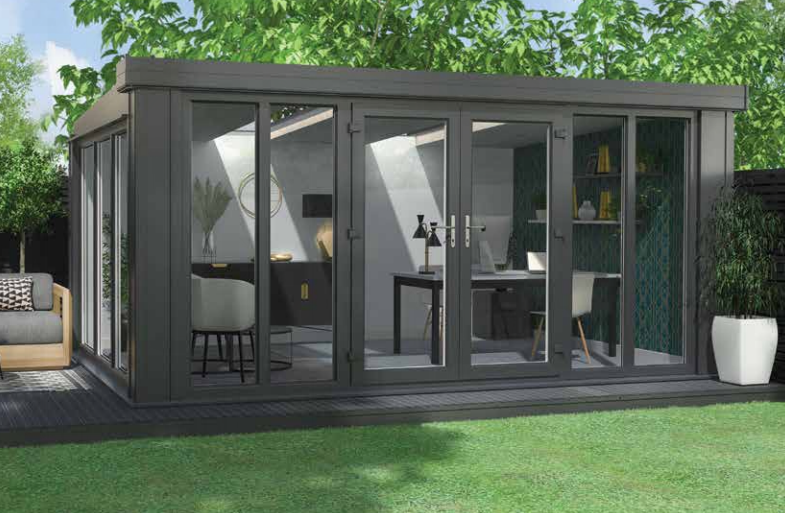Garden room standalone annex with anthracite cladding 