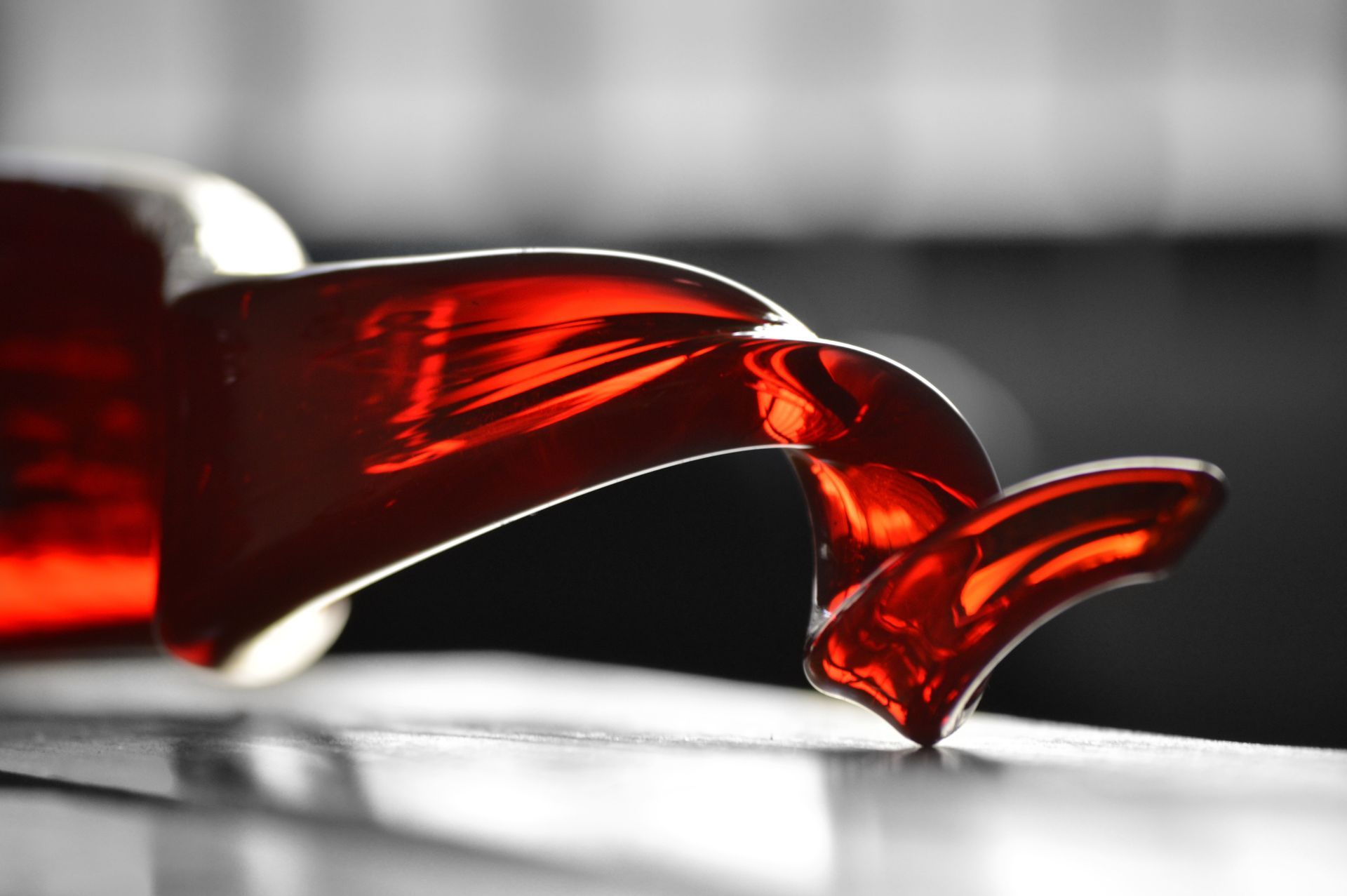 a red glass spiral 