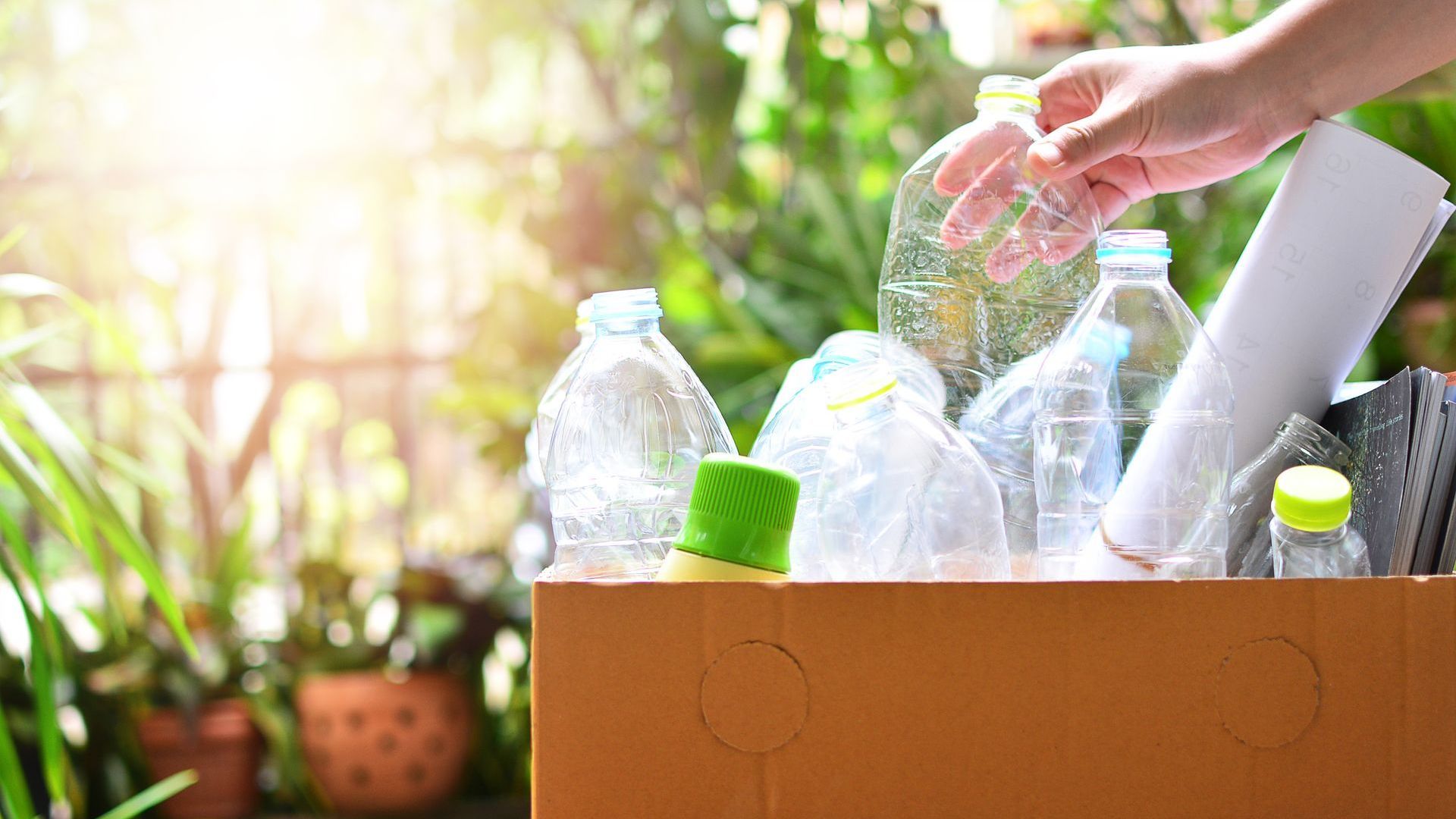 Recycle bottles and papers