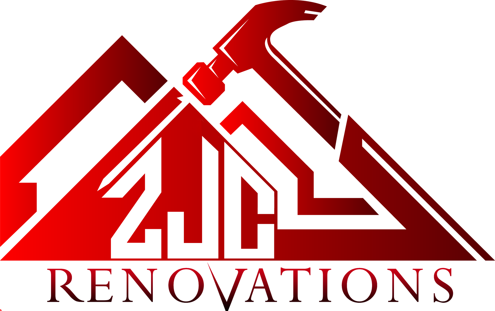 Red logo: house outline with initials ZJC, hammer, and