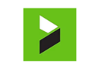 A green square with a black and white triangle on it.
