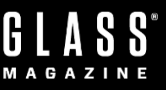 The glass magazine logo is white on a black background