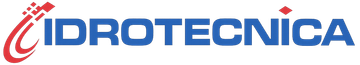 Logo IDROTECNICA in testo blu con disegno stilizzato rosso.
