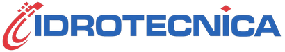 Logo IDROTECNICA in testo blu con disegno stilizzato rosso.