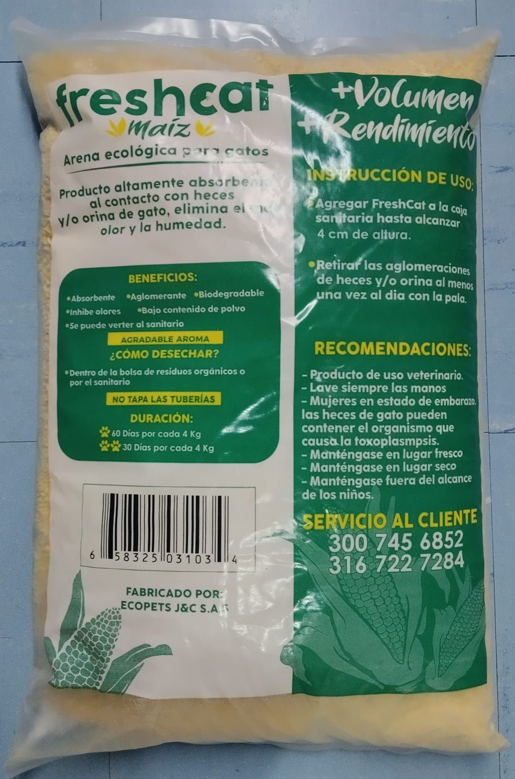 Bolsa de arena para gatos