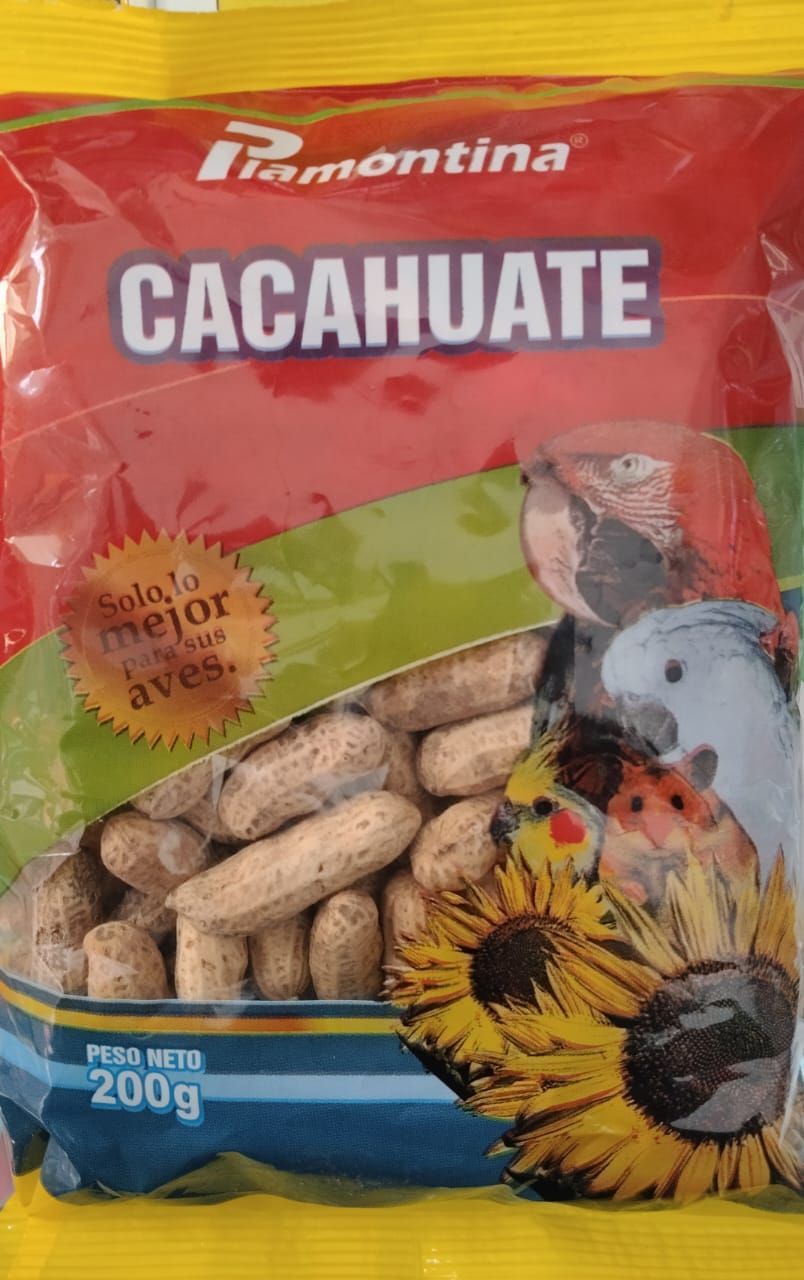 Bolsa de cacahuates etiquetada 