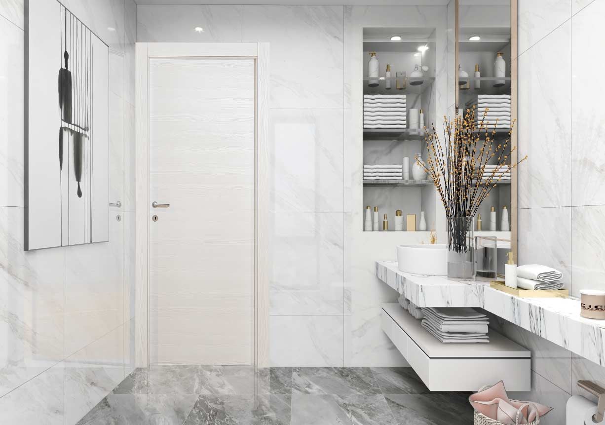 porta in legno bianco di design