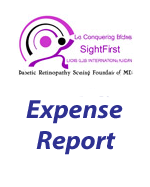 A purple and black logo with the words `` expense report '' on it.