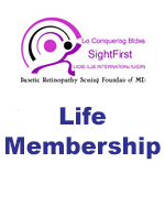 A purple and black logo with the words `` life membership '' on it.