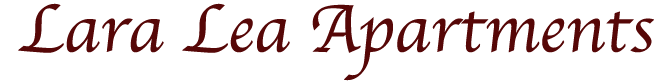 Lara Lea Apartments logo in brown italic script