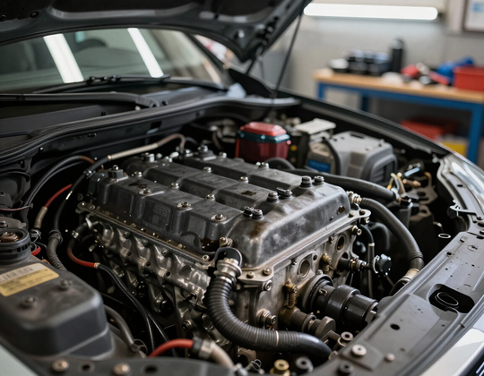 Riparazione motore in officina