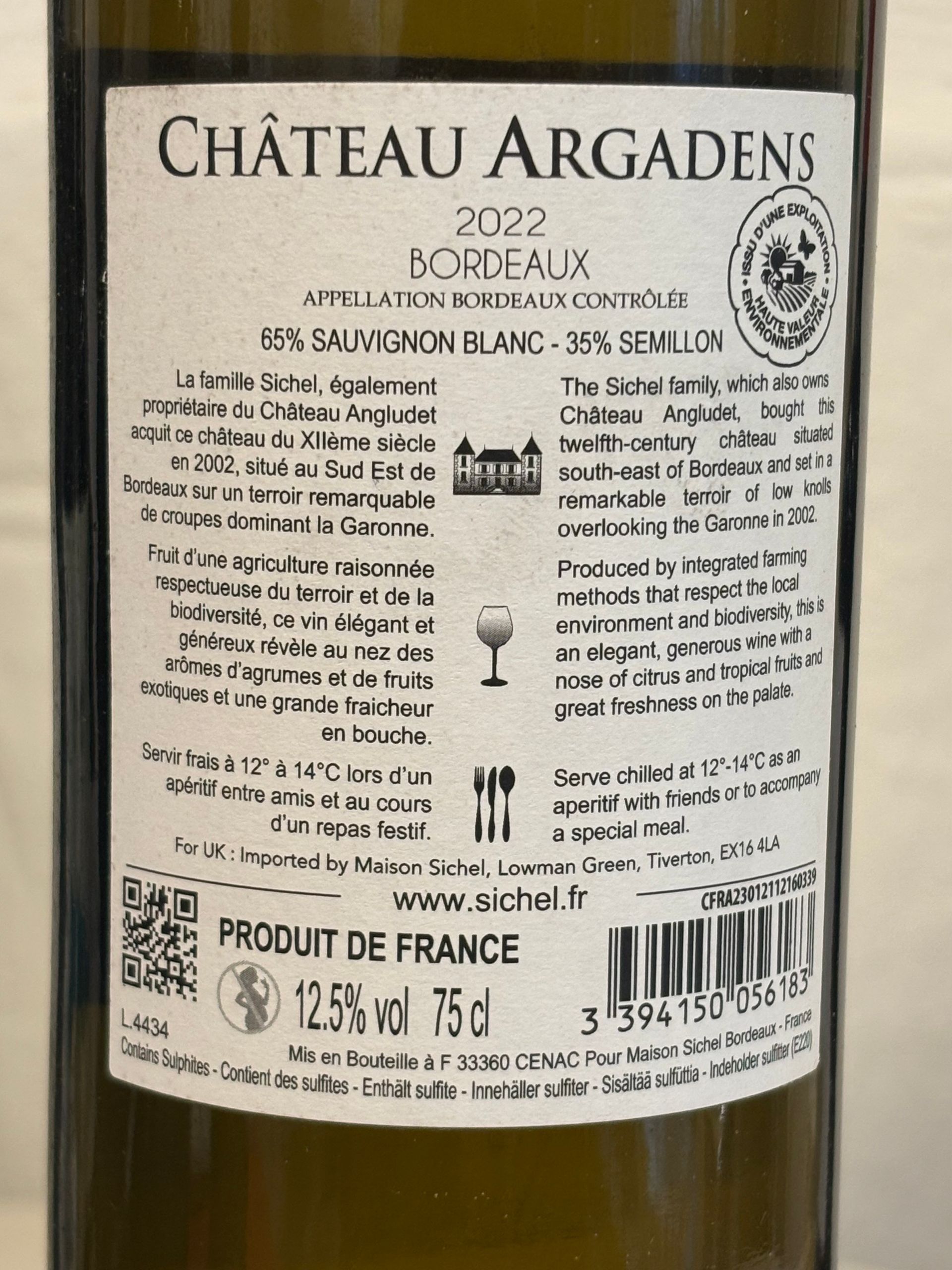 Château Argadens - Sauvignon Blanc en Sémillon Blanc