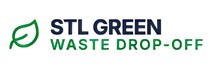 STL Green Waste Drop-Off logo with green leaf icon and navy-green text on white background