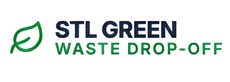 STL Green Waste Drop-Off logo with green leaf icon and navy-green text on white background