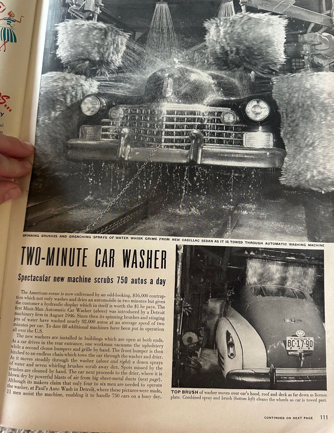 Original LIFE Magazine feature on the first automatic car wash in the U.S. — and yes, I bought the actual 1947 issue to make sure it was legit.