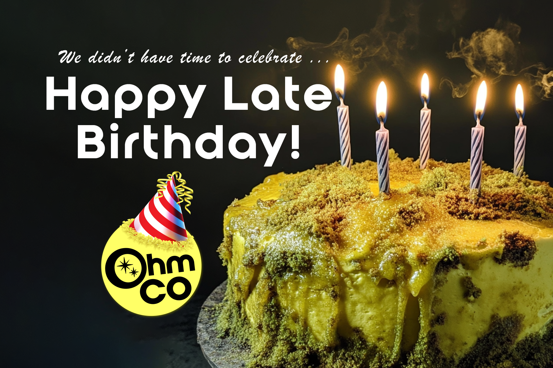 Ohmco turns five - happy late birthday to us with moldy yucky cake
