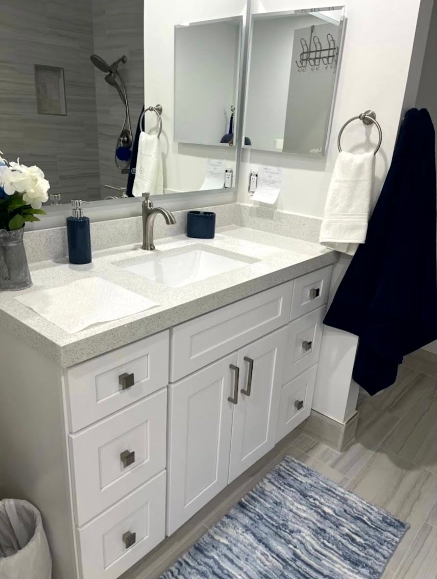 Enhance your home with Liberty Kitchen Design's exceptional bathroom remodeling services, where we mix luxury, functionality, and personalized design to create your ideal space.