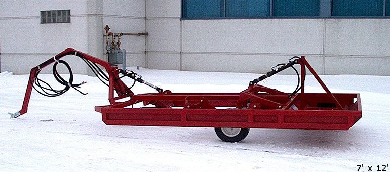 Robust red 7x12 snow groomer drag for sale for precise grooming of ski resort slopes and cross-country ski trails.