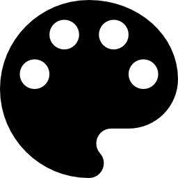A black palette with white circles on it free icon
