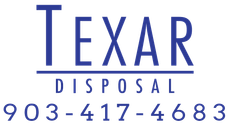 Texar Disposal logo with phone number 903-417-4683 on white background