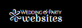 Wedding & party websites logo in white script on a black background