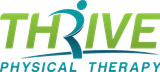 THRIVE Physical Therapy logo in green and teal text with a stylized human figure