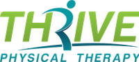 THRIVE Physical Therapy logo in green and teal text with a stylized human figure
