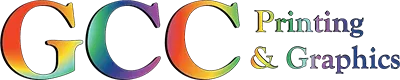 A colorful logo for gcc printing and graphics