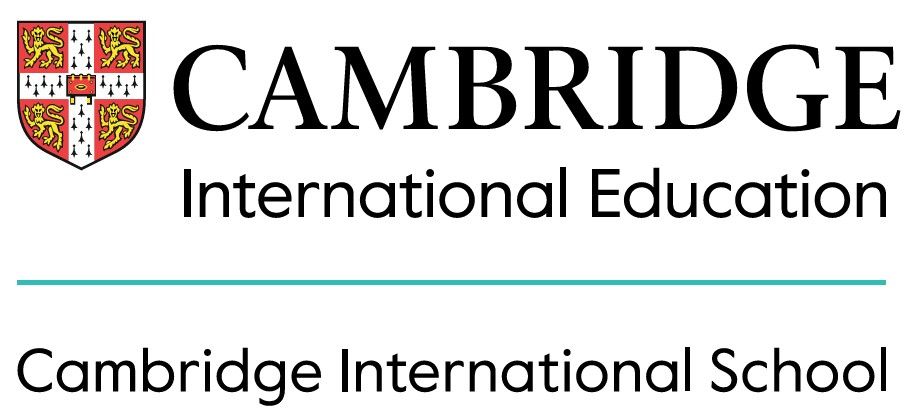Cambridge International Education logo with red crest and black text on white background
